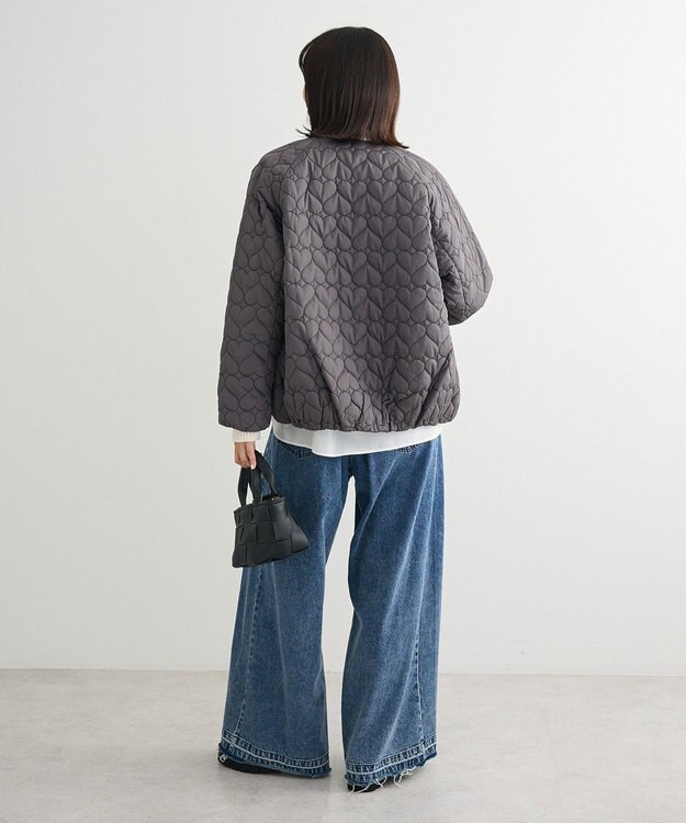 Green Parks ・ｓｗｉｎｇ　ｂｙ　ハートキルトコクーンブルゾン Charcoal Gray