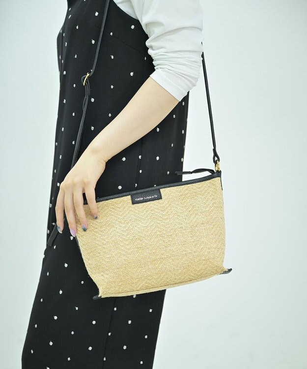 Hekhèr Le Style de Vie 【日本製 】ジュート×牛革 ショルダーバッグ ブラック