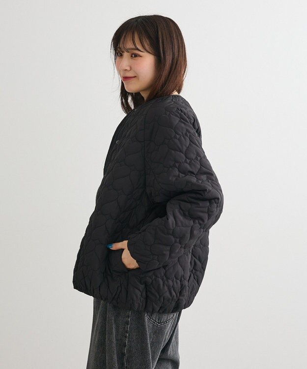 Green Parks ・ｓｗｉｎｇ　ｂｙ　ハートキルトコクーンブルゾン Black