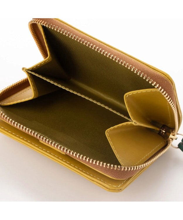 UNBILLION perche ジェムストーンチャームハーフラウンドウォレット ライトイエロー