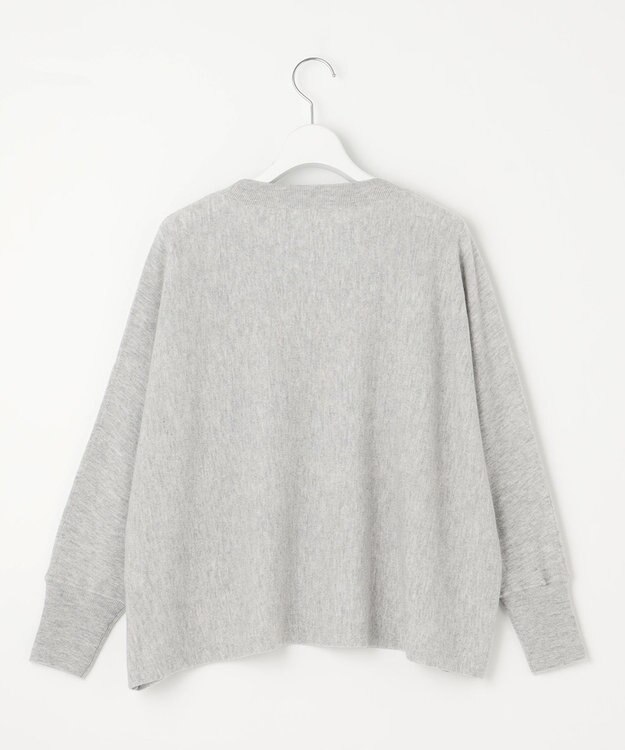 自由区 【洗える】ソフトウールハイゲージボートネック ニット グレーメランジ