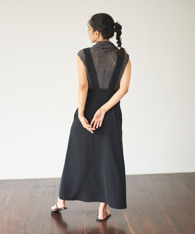 #Newans タートルネックレースブラウス グレー