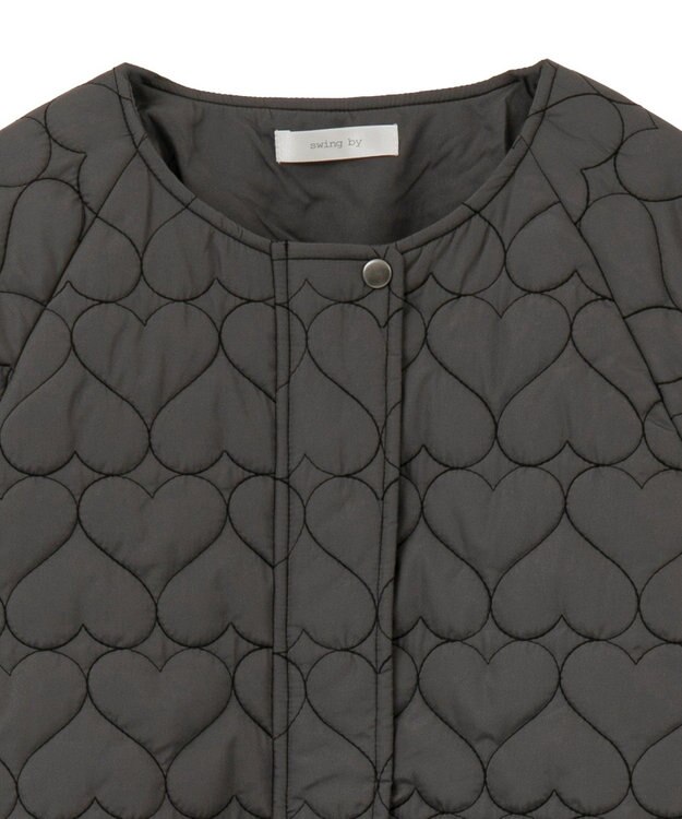 Green Parks ・ｓｗｉｎｇ　ｂｙ　ハートキルトコクーンブルゾン Charcoal Gray