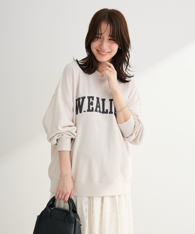 Green Parks 刺しゅうロゴ裏毛プルオーバー Off White