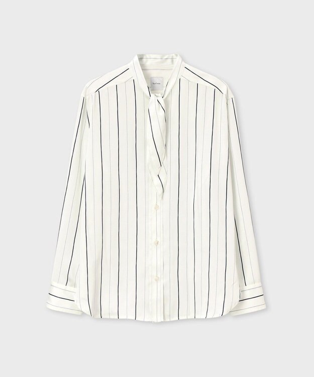 Paul Smith サテンストライプ ブラウス ホワイト