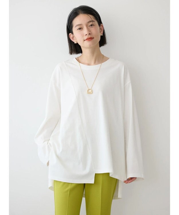 AMERICAN HOLIC アシンメトリー切替カットチュニック Off White
