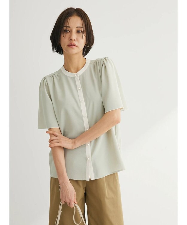 Green Parks ・ＥＬＥＮＣＡＲＥ　ＤＵＥ　バイカラーブラウス Mint