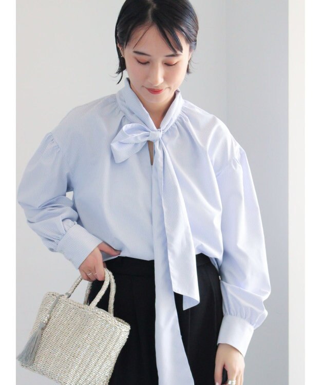 Te chichi ビッグボウタイブラウス サックスブルー