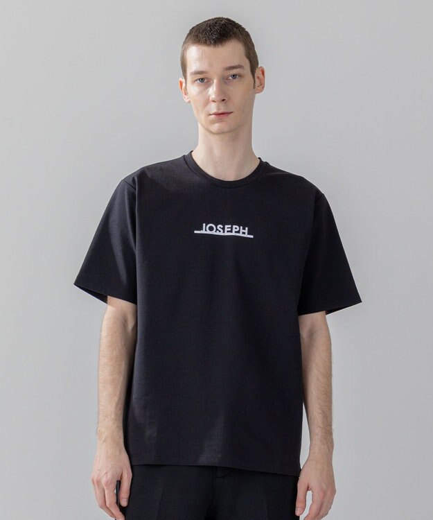 JOSEPH HOMME 【WEB・一部店舗限定】 ライトダブルジャージーロゴプリント　半袖Tシャツ ブラック系
