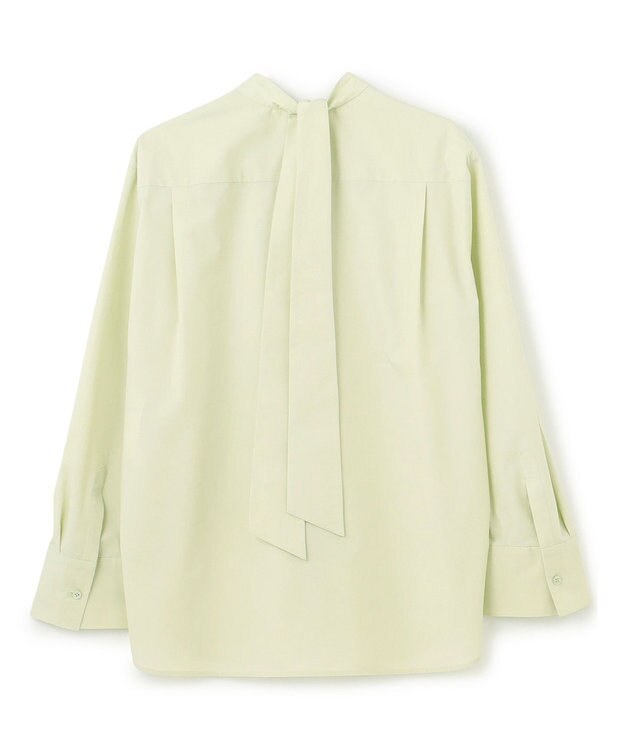 BEIGE， 【洗える】CLOVER / コットンバックボウタイブラウス Sage