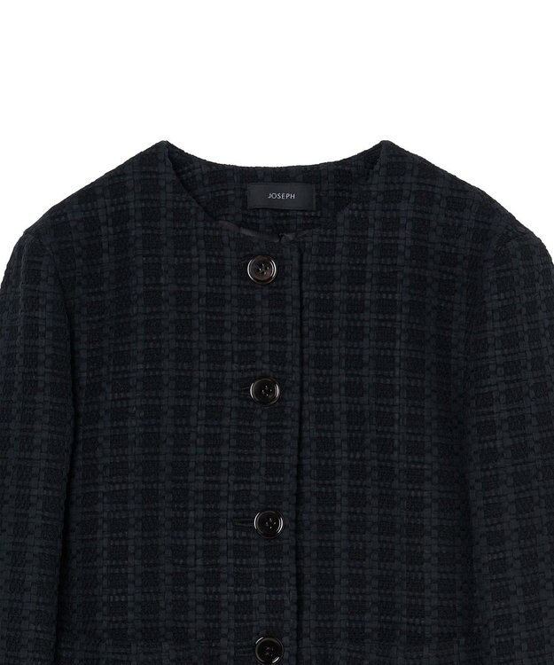JOSEPH 【WEB&OUTLET限定】ツイスティングツウィード　ノーカラージャケット Black