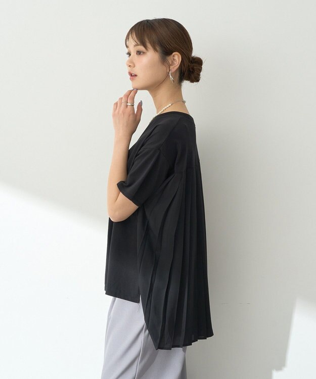 earth music&ecology バックプリーツドッキングチュニック Black