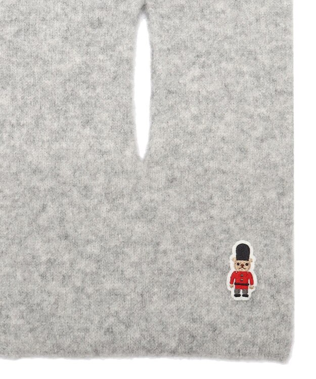 MOONBAT MACKINTOSH PHILOSOPHY 【日本製】バッキンガムベア付きウール100%縮絨プチマフラー グレー