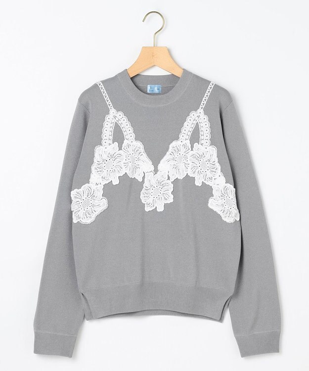 組曲 S 【組曲×setsuko sagittaire】レーシートラック プルニット ライトグレー系