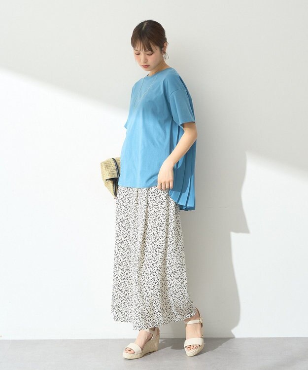 earth music&ecology バックプリーツドッキングチュニック Blue