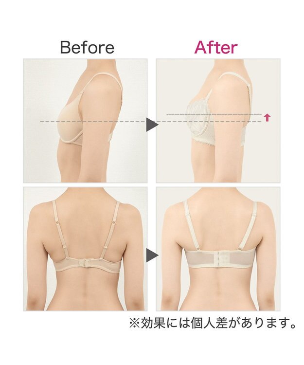 BRADELIS New York 【BRADELIS New York / 育乳補整ブラ・STEP2 寄せる】ローズステップ2ブラ24S1 脇高設計でスッキリ補正 アイボリー