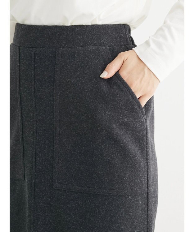 Green Parks 圧縮ポンチＩラインスカート Dark Gray