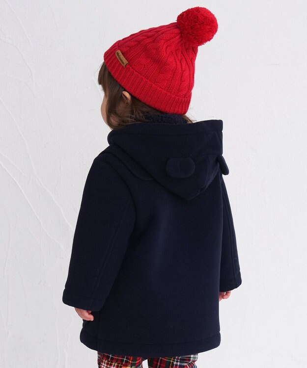 MIKI HOUSE HOT BISCUITS 【80-120cm】 フリースボンディング ダッフルコート 紺