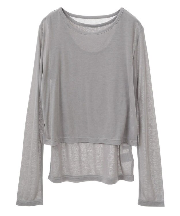 Green Parks ・Ｐｅｔｉｔ　Ｆｌｅｕｒ　レイヤードシアープルオーバ Gray