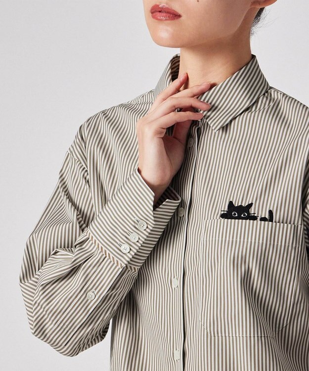 Paul Smith キャットエンブロイダリーシャツ ベージュ