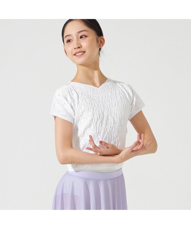 Chacott 【ノーソーイングニット】ノーソーイングコンパクトTシャツ ホワイト