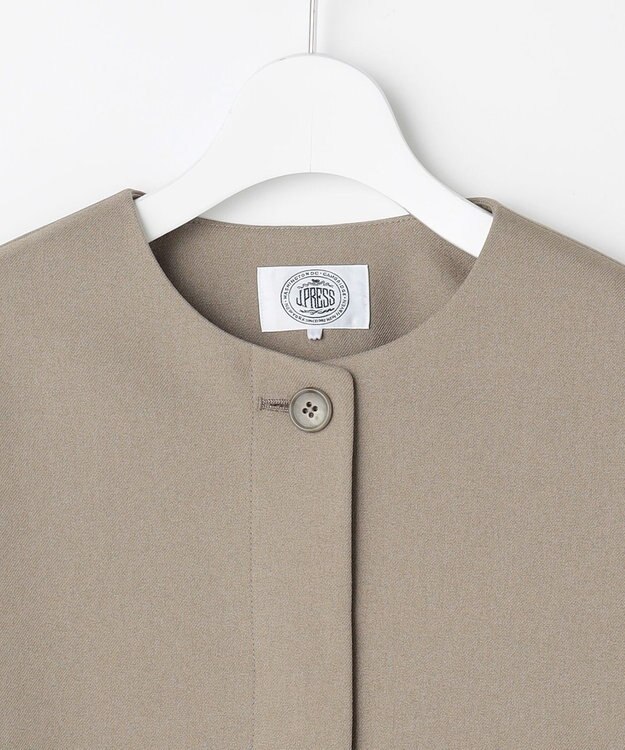 J.PRESS LADIES S 【WEB限定カラーあり】ツムギートflannel ノーカラー ジャケット ベージュ系