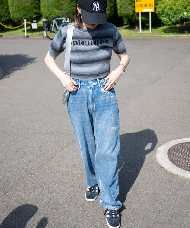 WEGO グラデーションちびニットT ブラック