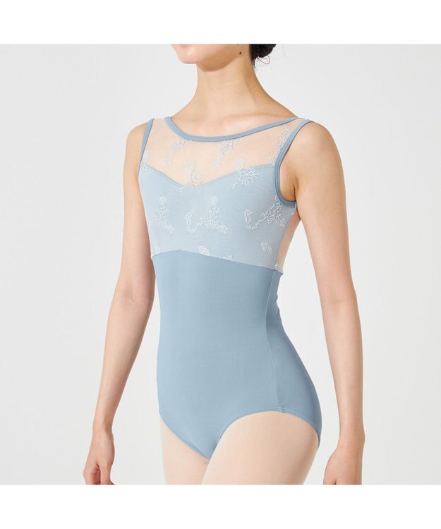 Chacott ノースリーブレオタード ターコイズブルー