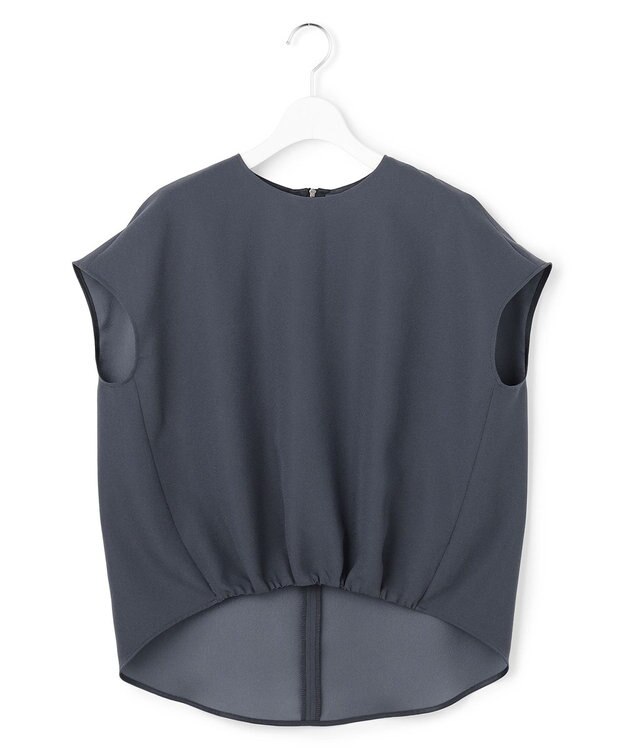 ICB 【先行予約】 FluidBackSatin フレンチスリーブブラウス ダルブルー