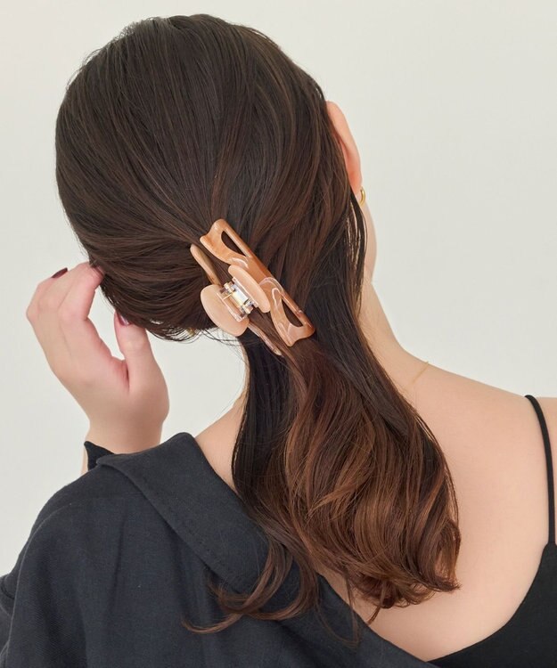 Phoebe マーブルカラーバンスクリップ　ブラウン ブラウン