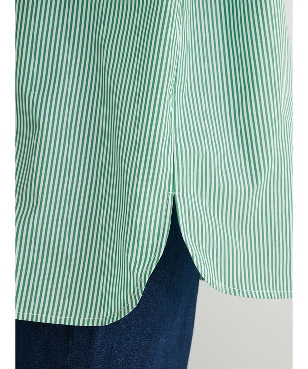 Green Parks ・ＥＬＥＮＣＡＲＥ　ＤＵＥ　パールボタンシャツチュニック Green