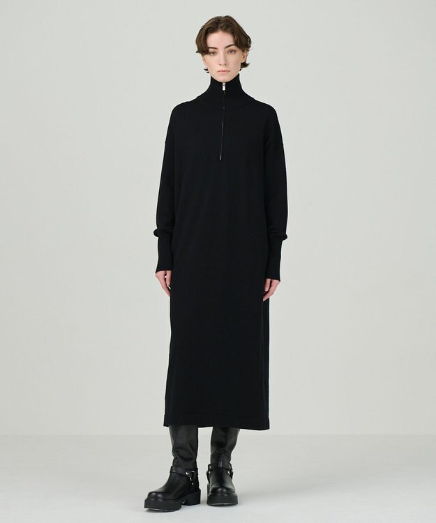 GRACE CONTINENTAL ストレートニットワンピース ブラック