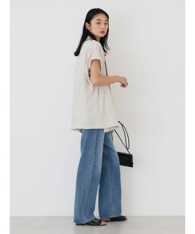 AMERICAN HOLIC 接触冷感Ｗボタンジレ Gray Beige