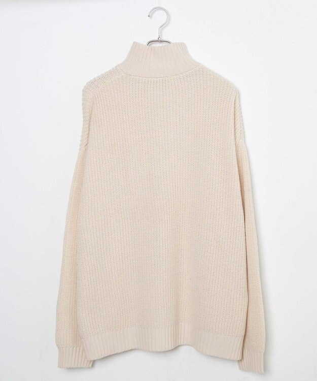 WEGO ルーズフィットハーフZIPプルオーバー ホワイトアイボリー