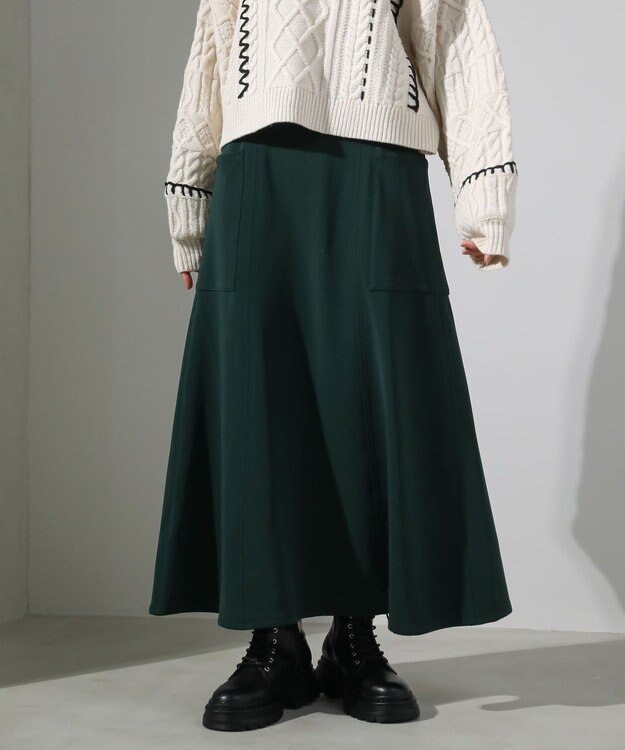 Green Parks ・ＥＬＥＮＣＡＲＥ　ＤＵＥ　サイドポケットフレアスカー Green