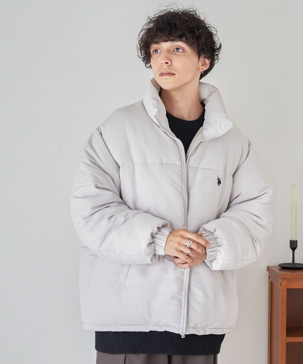 WEGO 【WEB限定/Sサイズ新登場/お気に入り登録者数5万人越えの大人気アイテム】U.S. POLO ASSN.別注パデッドジャケット ライトグレー