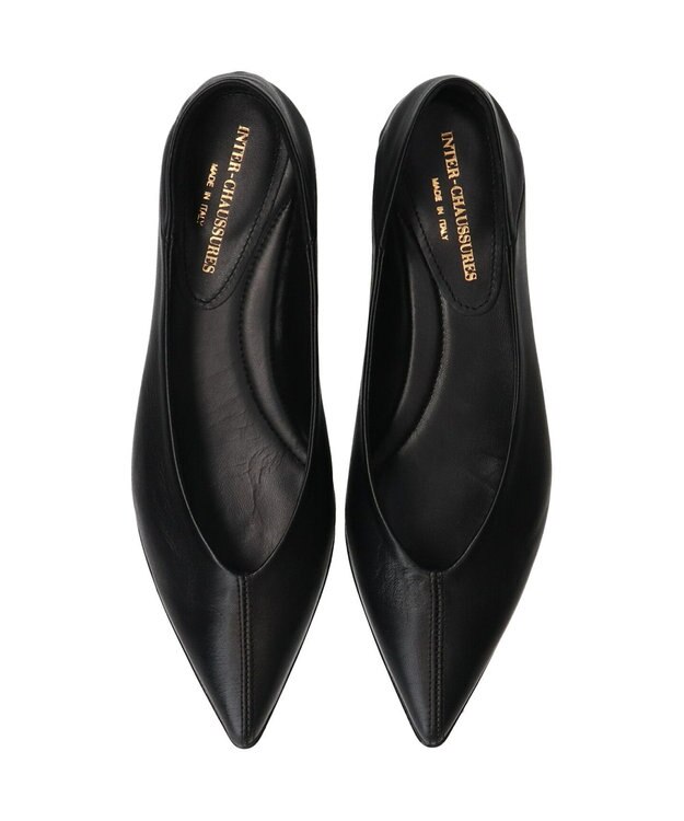 INTER-CHAUSSURES 【INTER-CHAUSSURES】ポインテッドトウサケットバレエシューズ ブラック