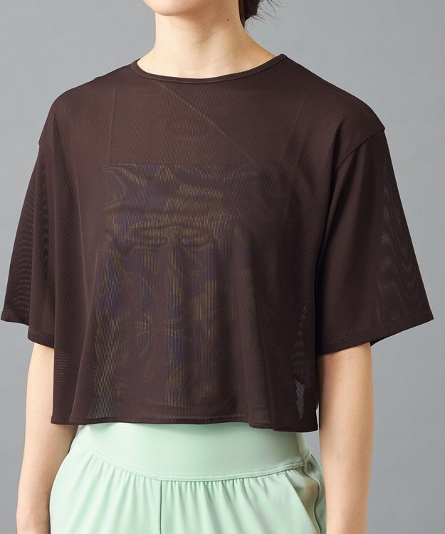 Chacott Chacott BALANCE シアーリブバックシャンTシャツ ダークブラウン