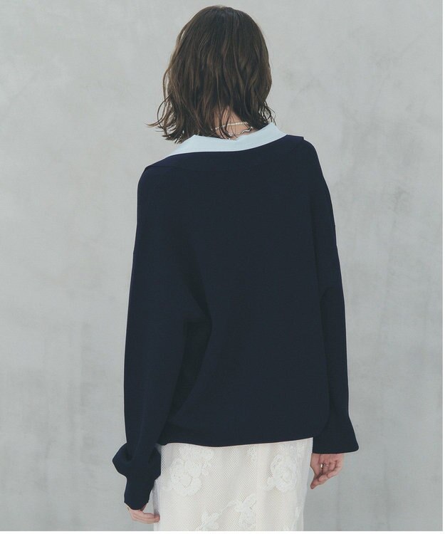 YECCA VECCA 2wayレイヤード風ポロニット Navy