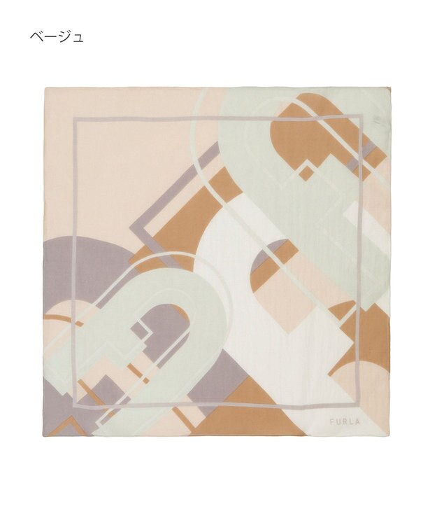MOONBAT フルラ (FURLA) コットンプチスカーフ 50cm×50cm ベージュ