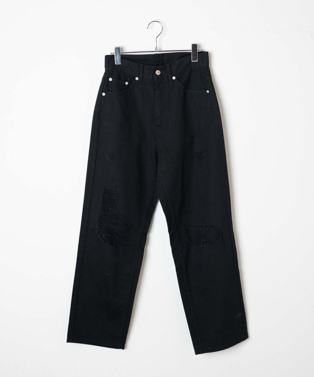 WEGO ヘビークラッシュローライズパンツ ブラック