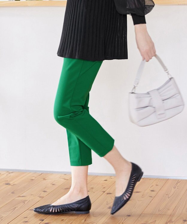 Tiaclasse L 日本製サーラドライ・テーパードパンツ グリーン