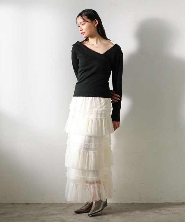 Green Parks ・ｓｗｉｎｇ　ｂｙ　クロスネックプルオーバー Black