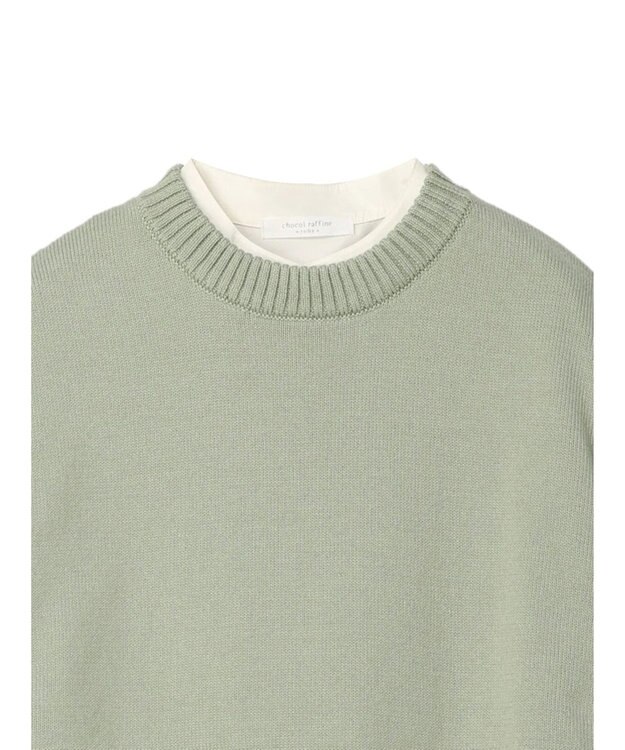 Green Parks ＳＥＴ２点　ニットベスト＋シャツワンピース Green