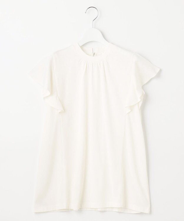 Feroux 【UVケア】スタンドカラーフレアスリーブ Ｔシャツ ホワイト系