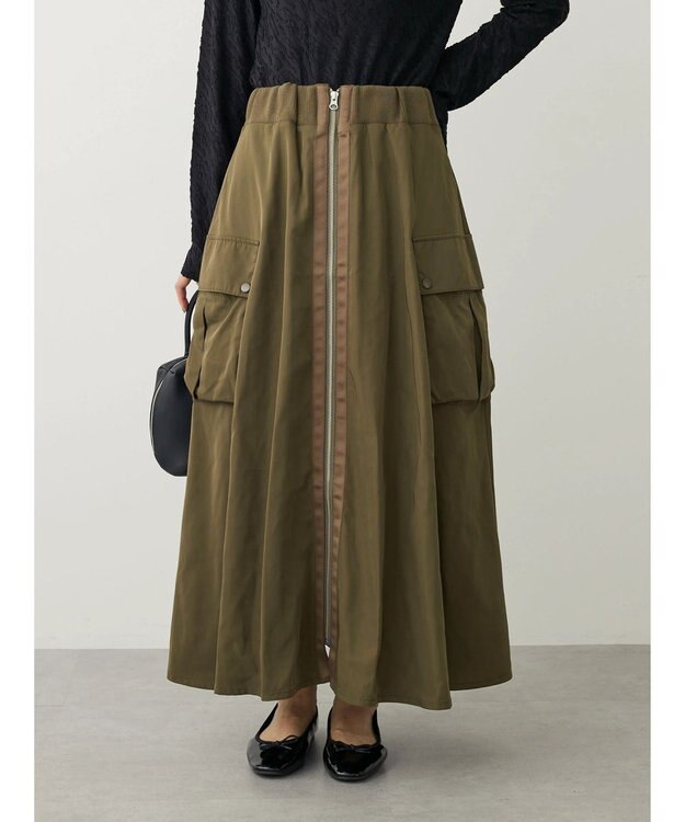 Green Parks ・ＳＵＧＡＲ　ＳＰＯＯＮ　ミリタリーフレアスカート Khaki