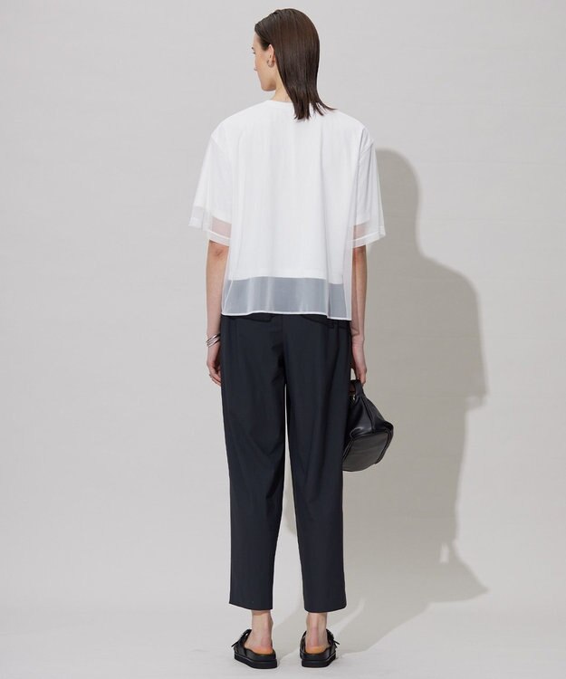 ICB L 【接触冷感・UVカット・防シワ・洗える】 アトラストリコット テーパードパンツ チャコール系