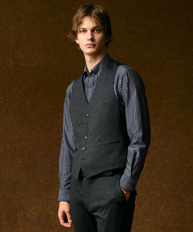 JOSEPH ABBOUD 【ストレッチ/多機能レジャーベスト】エアロムリネコンフォートジャージ ベスト ネイビー系