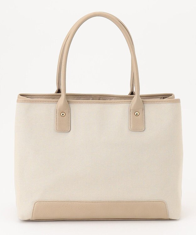 ANY 【PC・A4サイズ収納可】ステッチラインキャンバストート ベージュ