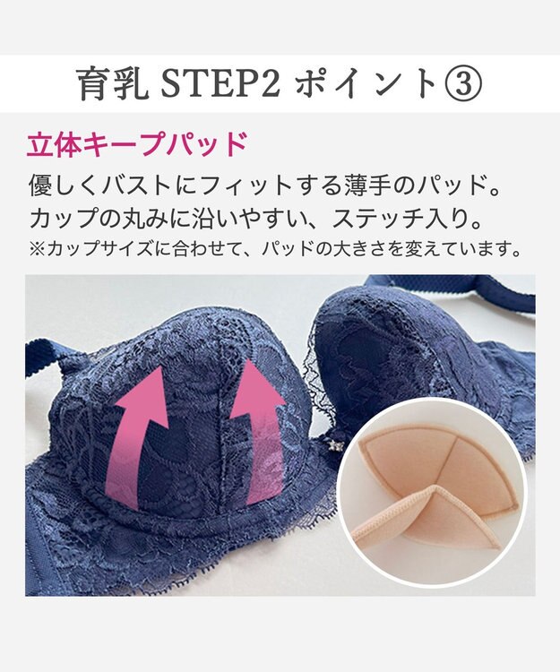BRADELIS New York 【BRADELIS New York/ 育乳補整ブラ・STEP2 寄せる】ナオミステップ2ブラ25A1 補正下着 ブラジャー 谷間メイク ネイビー